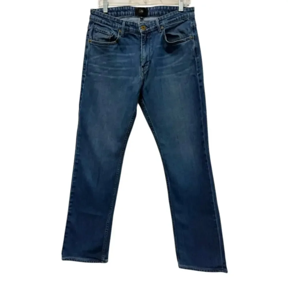 Paige Doheny Straight Leg Jeans Medium Blue